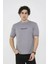 Unisex Bisiklet Yaka Slim Fit T-Shirt- Gri 1