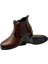Erkek Fermuarlı Chelsea Bot Baskılı Deri Kahve Kauçuk TABAN-756-KAHVE 2