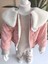 Kız Bebek Montlu Üçlü Takım (Sweatshirt+ Kürklü Yaka Mont +Pantolon) 8