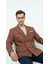 Kahverengi Çizgili Erkek Kruvaze Blazer Ceket – Italyan Kesim, Modern Şıklık 1