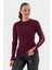 Uzun Kol Fitilli Bluz Bordo 2