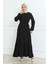 Bürümcük Kemerli Elbise Siyah - 48 2