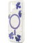 iPhone 17 Uyumlu Kılıf Guess Orjinal Lisanslı M-Safe Özellikli Transparan Resin Flowers Kapak Mor 6