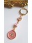 Hediyelik 5'li Zirkon Taşlı Nazar Boncuklu Pembe Şık Anahtarlık 10,5 cm 6