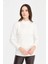 Kadın Likralı Uzun Kol Basic Yarım Balıkçı Bluz 0240016 Ekru 2