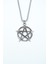 Pentagram Yıldızı Gümüş Kaplama Örme Zincir Kolye 1