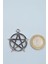 Pentagram Yıldızı Gümüş Kaplama Örme Zincir Kolye 4