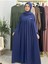 Şallı ve Üsten Robalı,kemerli Elbise Takım .hijap ,abaya (Hac ve Umre Için Uygundur) Indigo 1