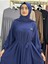 Şallı ve Üsten Robalı,kemerli Elbise Takım .hijap ,abaya (Hac ve Umre Için Uygundur) Indigo 7