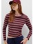 Uzun Kollu Çizgili Bordo Tişört 1613604-91193 2