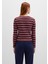 Uzun Kollu Çizgili Bordo Tişört 1613604-91193 5