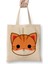 Cute Ginger Cat Kedi Beyaz Bez Çanta Uzun Saplı Alışveriş Çantası Plaj Çantası 1