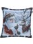 Belıeve Noel Baba Geyikli Ekoseli Çerçeveli Jakarlı Dokuma Goblen Dekoratif Simli Kırlent 45*45 1