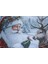 Belıeve Noel Baba Geyikli Ekoseli Çerçeveli Jakarlı Dokuma Goblen Dekoratif Simli Kırlent 45*45 2