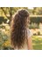 Fiber Sentetik Kabarık Dalgalı Yarım Ay + 2 Yan Çıt Çıt / Açık Kahve 1