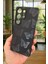 Samsung Galaxy S25 Ultra -Siyah Kelebek Desenli Silikon Darbe Emici Klasik Korumalı Rubber Kılıf 3