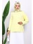 Sarı Bisiklet Yaka Yumuşak Dokulu Oversize Triko Kazak 1