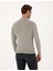 Erkek Açık Gri Melanj Slim Fit Çeyrek Yaka Basic Triko Kazak 50314188-VR091 5