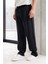 Modal Kumaş Rahat Kalıp Düz Paça Jogger Erkek Pantolon - Siyah 8