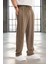 Modal Kumaş Rahat Kalıp Düz Paça Jogger Erkek Pantolon - Vizon 11