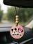 Tasarım Deri Süslemeli Desenli Tematik Dikiz Araç Aynası Süsü Açık Pembe - Mrs And Mr Mickey 1