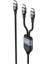Hkm Tech Duo Power 100W Çift Uçlu, Type-C To Type-C + Type-C Şarj Kablosu, Örgü Tasarım, 1.2 Metre, Siyah 1