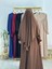 Tesettür Elbise,önü V Model Büzgülü,sufle Esarpla Takım.hijap ,khimar.hac Umre Için Uygundur Kahve 4