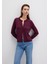 Yün Karışımlı Düğmeli Bordo Hırka 1710713-87830 2