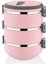 3’lü Isı Yalıtımlı Pembe Yemek Termosu Seti | Sızdırmaz Taşıma ve Saklama Kabı 1