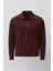 Eric Relax Fit Yarım Fermuarlı Polo Yaka Selanik Kumaş Erkek Sweatshirt - Bordo 6