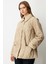 Kadın Büyük Beden Torba Cepli Kapitone Mont 6803 Bej 2