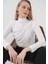 Kadın Bdart Drape Detaylı Vücuda Oturan Dik Yaka Bluz Beyaz 1