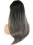 Fiber Sentetik Uzun Düz Kahküllü Peruk - Siyah Gri Ombreli 5