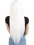 Uzun Kahküllü Fiber Sentetik Peruk - Beyaz 4
