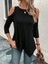 Kadın Omuzlardan Açık Sıfır Yaka Asimetrik Kesim Detay Viskon Bluz 5