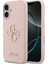 iPhone 17 Uyumlu Kılıf Guess Orjinal Lisanslı Grained Yazı Logolu Kapak Pembe 1