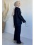 Tesettür Ön Bağlamalı Ceket Pantolon Jean Kot Ikili Takım P-00018994 4
