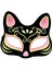 Siyah Renk Süet Kaplama Üzeri Pembe Sarı Simli Kedi Maskesi 17X14 cm 2