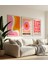 (Çerçevesiz) Bauhaus 3'lü Turuncu Pembe Çerçevesiz Poster Seti, Modern Dekoratif Poster Seti 5