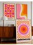 (Çerçevesiz) Bauhaus 3'lü Turuncu Pembe Çerçevesiz Poster Seti, Modern Dekoratif Poster Seti 6