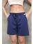 Osy Modal Yumuşak Dokulu Kumaş Kadın Kısa Şort - Mavi -Vlmr 1