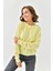 Kadın Kazak Kolları Delikli Ince Triko Kazak Sarı - 10616 1
