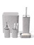5 Parça Banyo Seti, Kalp Desenli, Gri Silver, Kare, Click Kapaklı, Hacim: 8 Litre 1
