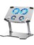 Alüminyum Katlanabilir Laptop Soğutucu Stand 4 Fanlı LED Işıklı Ergonomik Tasarım 3
