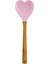 Ahşap Saplı Silikon Kalp Desenli Spatula - Şık ve Pratik 1
