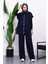 Lacivert Fermuarlı Çift Cepli Modal Yelek Pantolonlu Takım 2