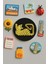 Modern ve Dekoratif Yuvarlak Buzdolabı Magneti Magnet Büyük Boy 10X10 cm - Cat Draw 1