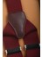 Unisex Bordo Derili Esneyebilen Lastik Ayarlanabilir Metal Klipsli Pantolon Askısı 2602025 3