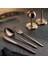 Lotus Titanyum Mat Rose Gold 72 Parça Çatal Kaşık Bıçak Takımı 304 - 18/10 Paslanmaz Çelik 4mm 2