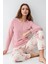 Kadın Giyim Düğme Detaylı Modal & Pamuk Uzun Kol 2'li Pembe Pijama Takımı L1.PC.9055.001 3